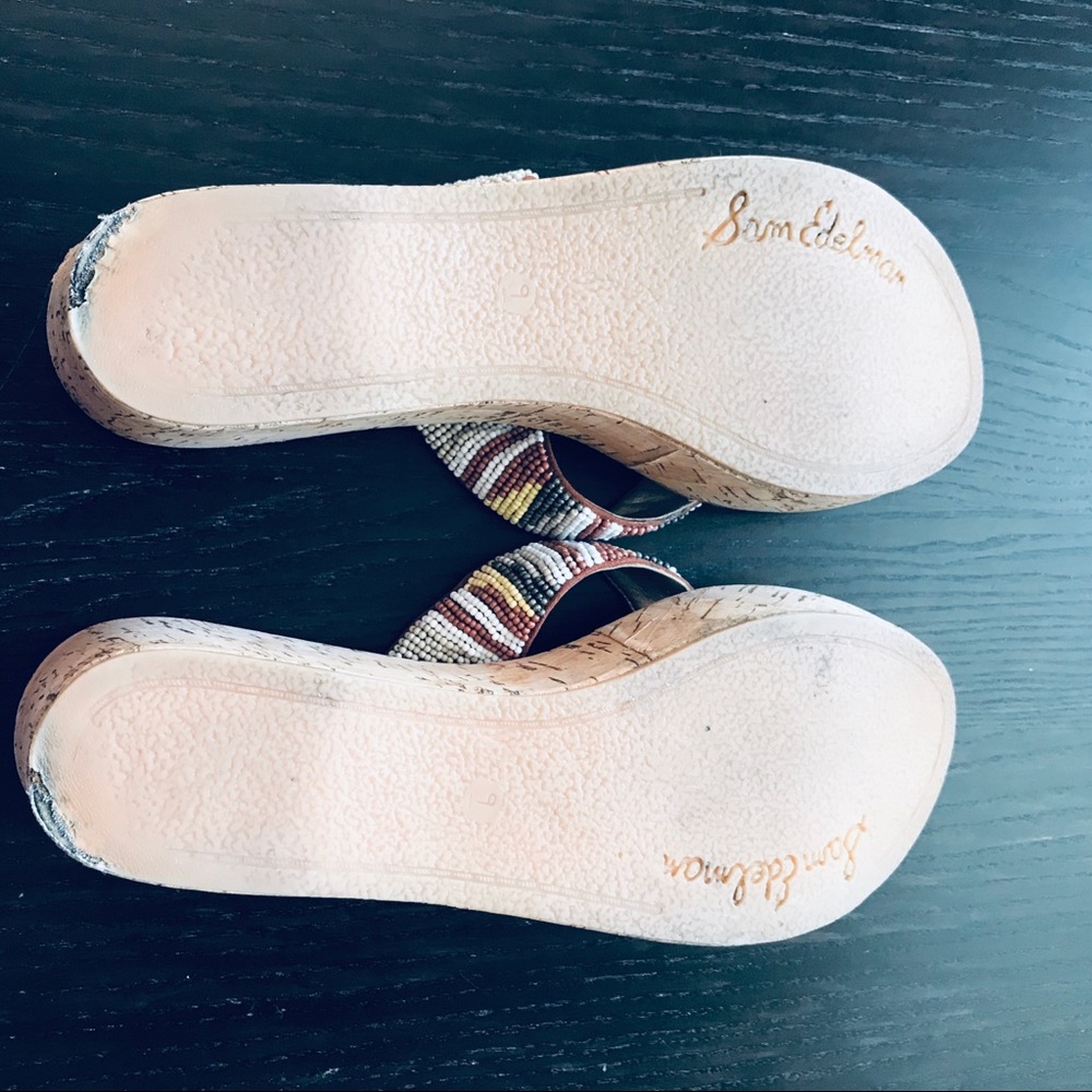 Sam Edelman “Rosa” Beaded Wedge Sandal - Picture 5 of 7